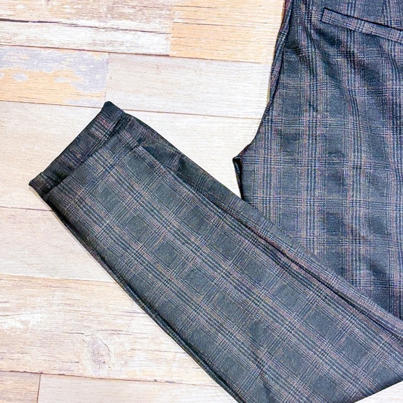 REITMANS Grey Stretch Skinny Pants with Subtle Plaid Pattern | Size 6 * - Picture 2 of 8